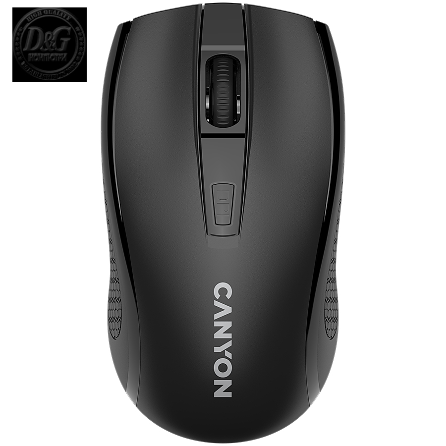 CANYON MW-7, 2.4Ghz wireless mouse, 6 buttons, DPI 800/1200/1600, with 1 AA battery ,size 110*60*37mm,58g,black