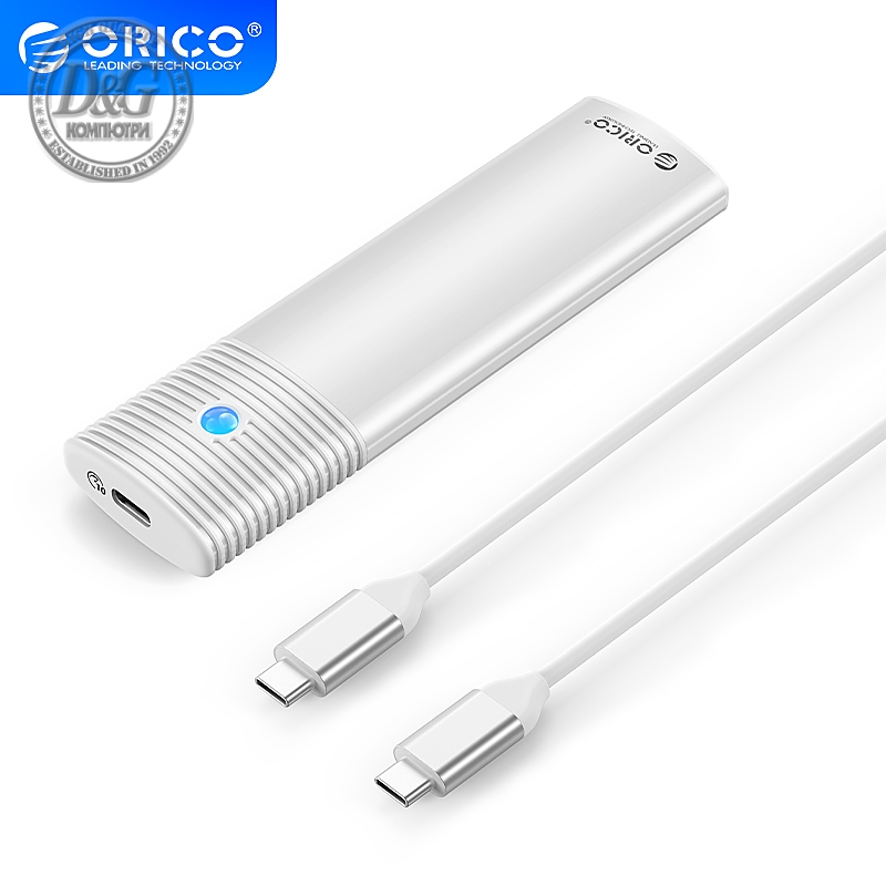 Orico външна кутия за диск Storage - Case - M.2 NVMe M/B key 10 Gbps White - PWM2-G2