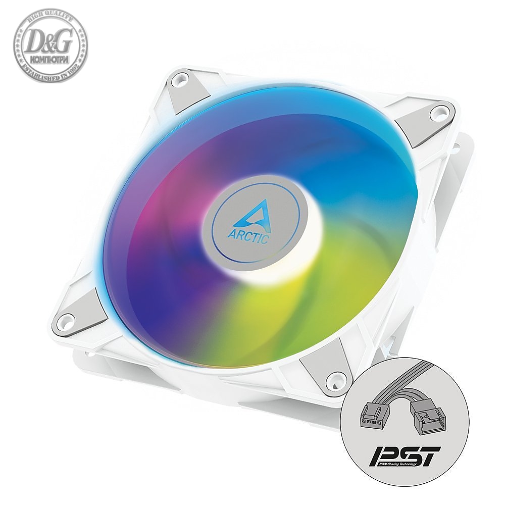 Arctic вентилатор Fan 140mm P14 PWM PST A-RGB 0dB (White)