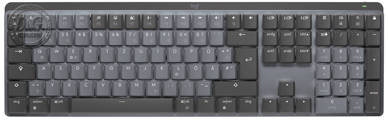 Безжична Клавиатура Logitech MX Illuminated Performance, механична, подсветка, Graphite