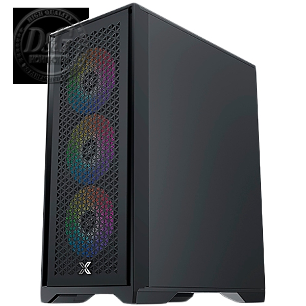 LUX  S  EN48281, Black, ATX/M-ATX/Mini ITX,  U3x1+U2x2, Metal Vents FP & Left TG, 4PCS X24A Fan & Galaxy II Fan Control Kit)