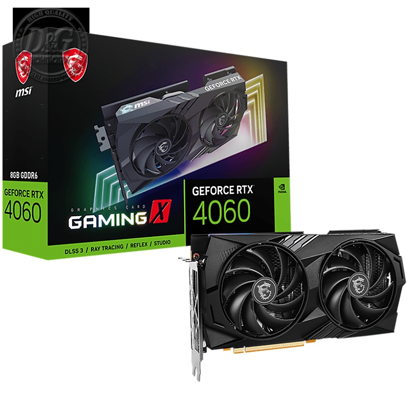 MSI Video Card Nvidia GeForce RTX 4060 GAMING X 8G, 8GB GDDR6, 128bit, Boost: 2595 MHz, 3072 CUDA Cores, PCIe 4.0, 3x DP 1.4a, HDMI 2.1a, RAY TRACING, Dual Fan, 1x 8pin, 550W Recommended PSU, 3Y