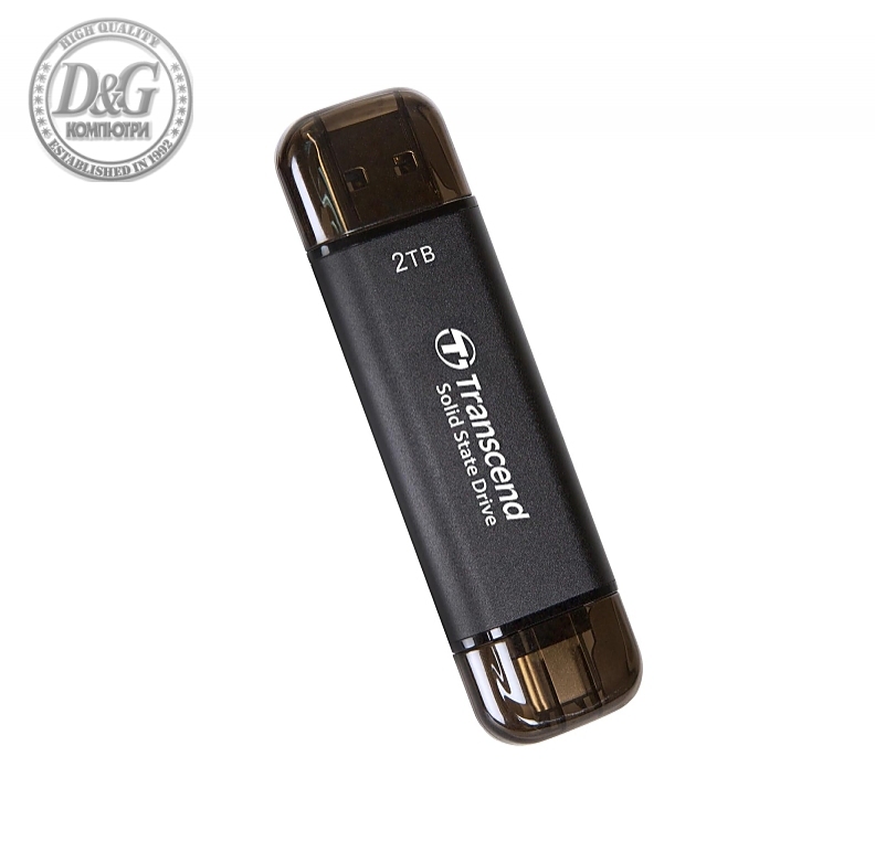 Transcend 2TB, External SSD, ESD310C, USB 10Gbps, Type C/A, Black