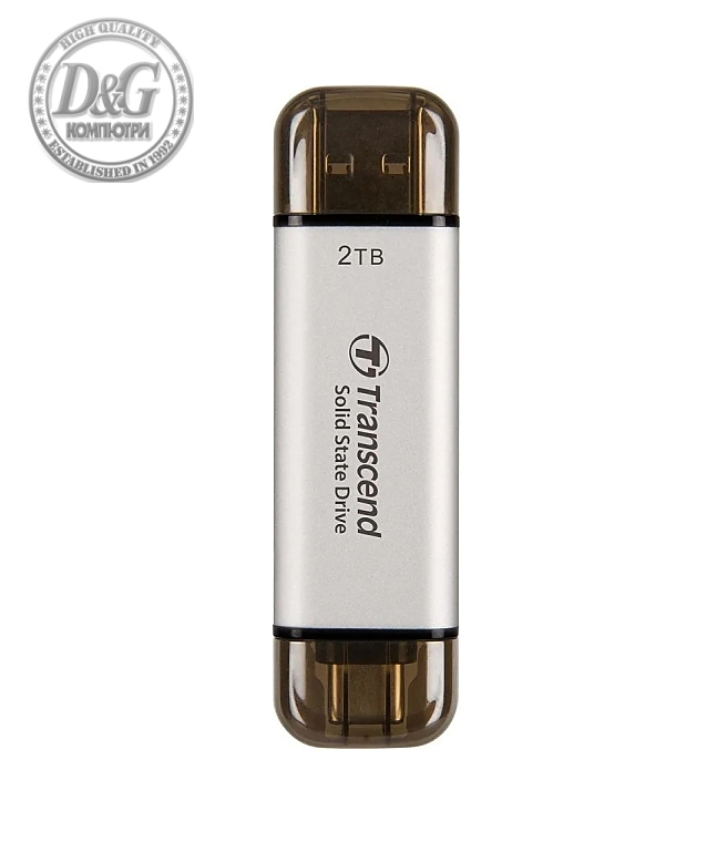 Transcend 2TB, External SSD, ESD310S, USB 10Gbps, Type C/A, Silver