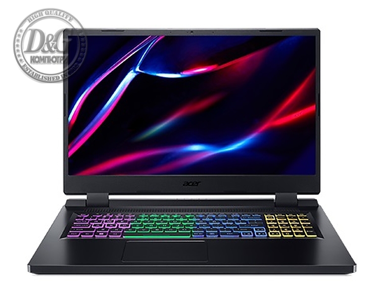Acer Nitro 5, AN517-55-74T3, Core i7-12650H(3.50GHz up to 4.70GHz, 16MB), 17.3" FHD (1920x1080) IPS, 144Hz, 8GB DDR5 (1 slot free), 1024GB PCIe SSD, RTX 4050 6GB GDDR6, Wi-Fi 6ax, BT 5.1, HD Mic&Cam, RGB Backlit KB, No OS, Black