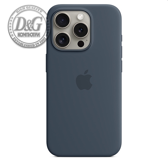 Apple iPhone 15 Pro Silicone Case with MagSafe - Storm Blue