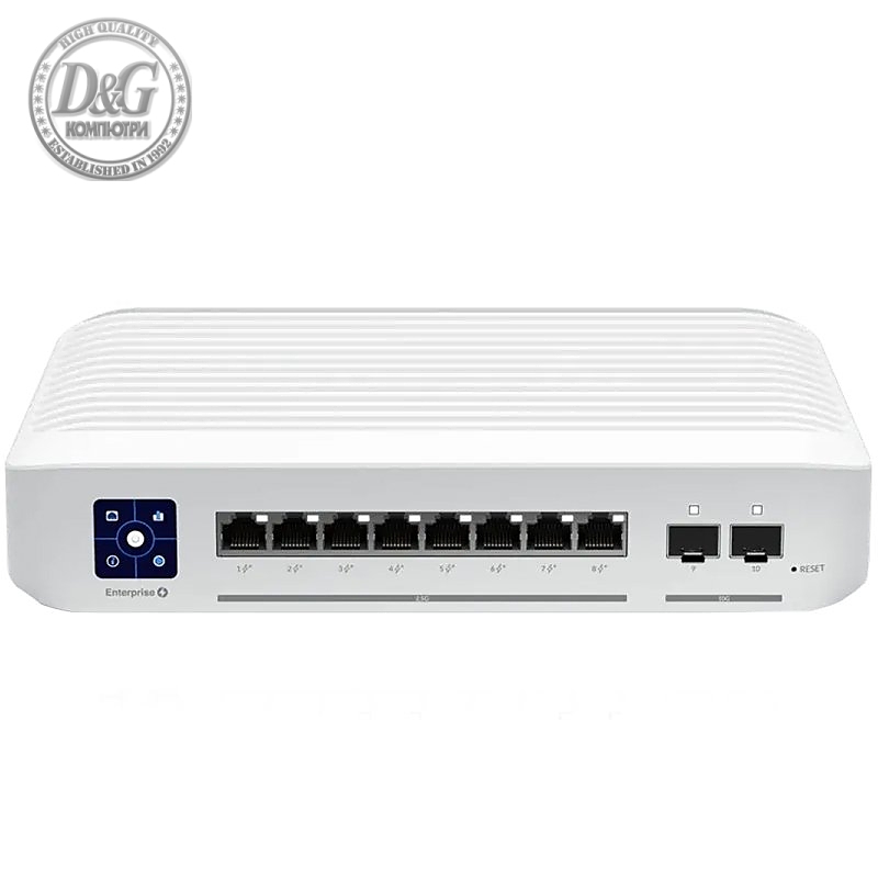 Ubiquiti Enterprise Layer 3, PoE switch with (8) 2.5GbE, 802.3at PoE+ RJ45 ports and (2) 10G SFP+ ports