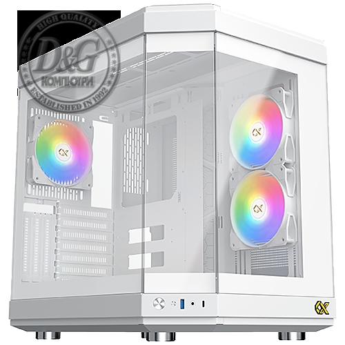 Xigmatek CUBI Arctic EN41983 White, E-ATX/ATX/M-ATX/MINI ITX, USB-C X 1,HD AUDIO, 3PCS TG, 6PCS Z20A Arctic & Galaxy II Fan Control Kit