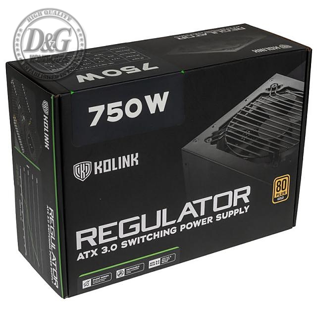 Захранващ блок Kolink Regulator 750W 80+ Gold, Fully Modular, ATX 3.0, PCIe 5.0