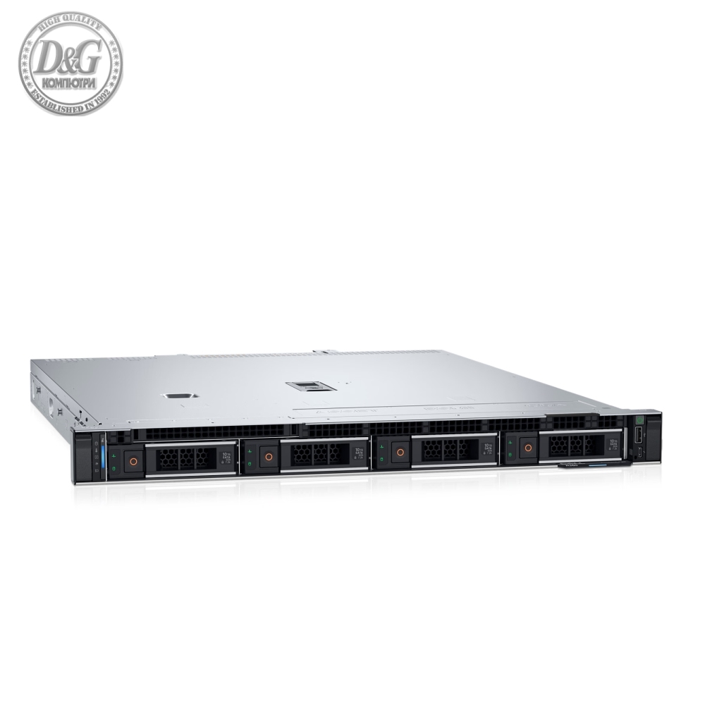 Dell PowerEdge R360, Chassis 4 x 3.5 HotPlug, Intel Xeon E-2414, 1x16GB DDR5 UDIMM, 1x2TB, Rails Without CA, Bezel, Broadcom 5720 Dual Port, PERC H355 with front load bracket, iDRAC9 Basic 16G, Single 700W Titanium, 3Y Basic Onsite