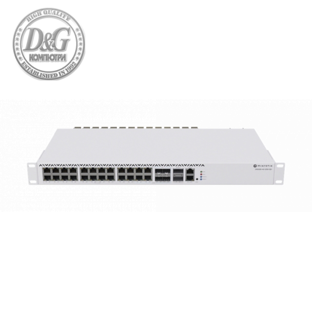 Суич Mikrotik CRS326-4C+20G+2Q+RM, 20x 2.5 Gigabit, 4x COMBO, 2x 40 Gigabit QSFP+