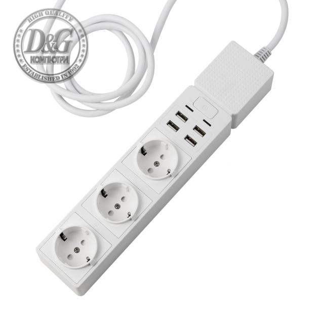 Смарт контакт Edimax SP-1123WT 3 гнезда за вътрешна употреба + 4x USB, WiFi