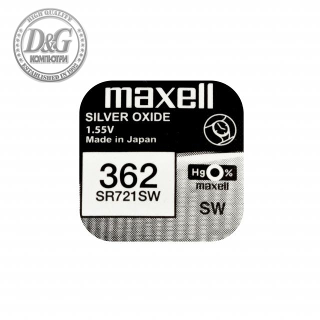Бутонна батерия сребърна MAXELL SR721 SW  AG11/362/ 1.55V