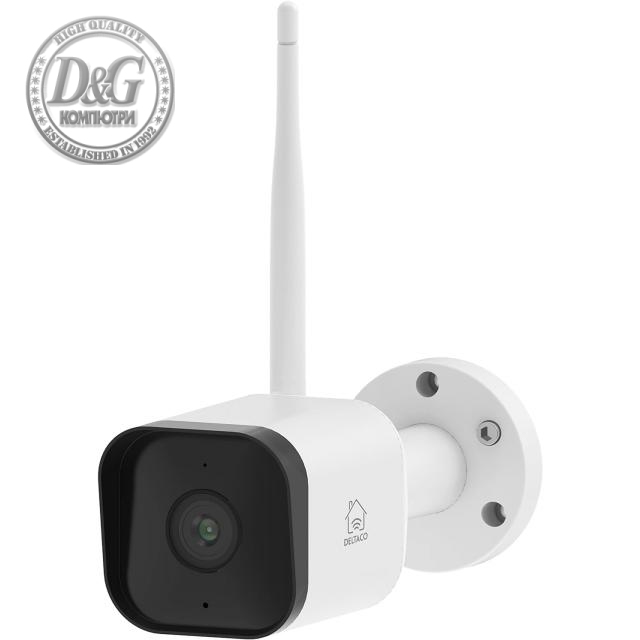 Смарт камера Deltaco 2MP, Outdoor, IP65, WiFi, Бяла