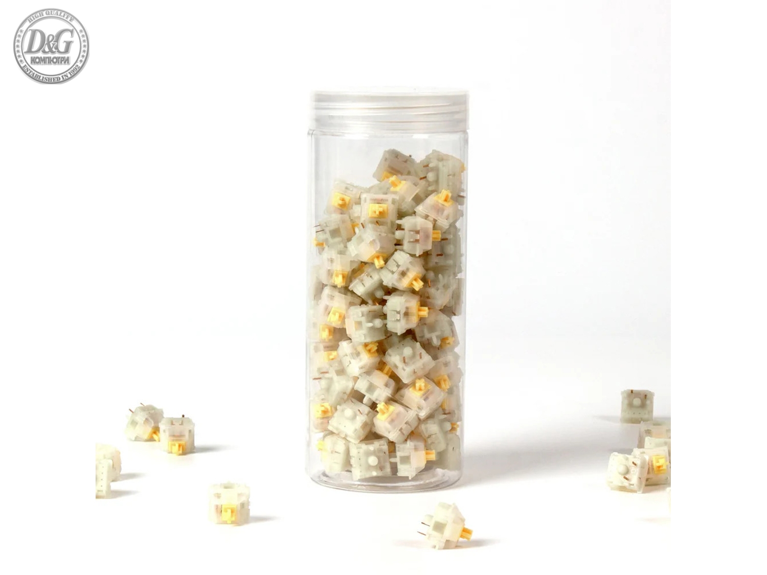 Суичове за механична клавиатура Keychron Gateron KS-3X1 Milky Yellow Switch Set 110 броя