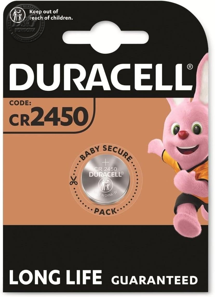 Бутонна батерия литиева DURACELL CR2450, 3V,  1 бр. в блистер, цена за 1 бр.