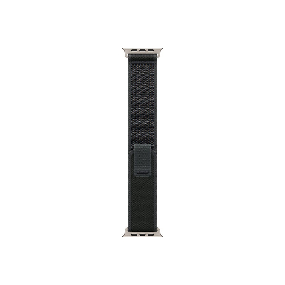 Apple Watch 49mm Loop: Black Trail Loop - M/L - Natural Titanium Finish