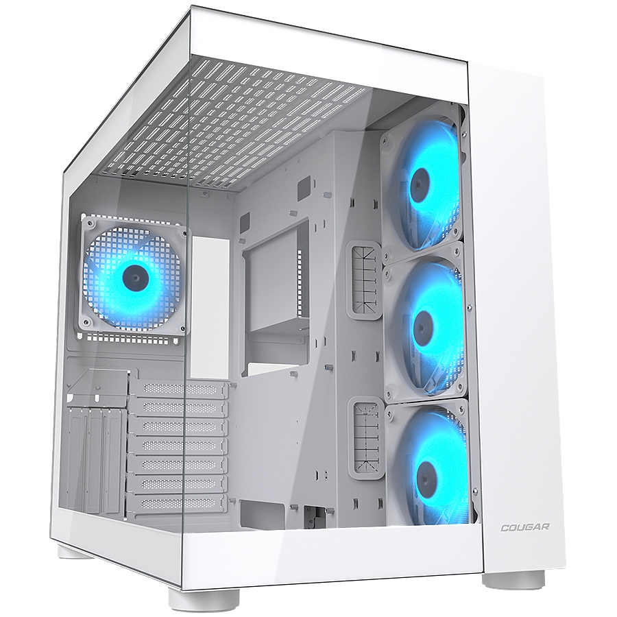 COUGAR | FV150 RGB White | PC Case | Mid tower / Dual Chamber / TG Front and Left Pannels / Quick Detachable Air Filters / Up to 8 Fans (4x120mm ARGB Preinstalled) / White