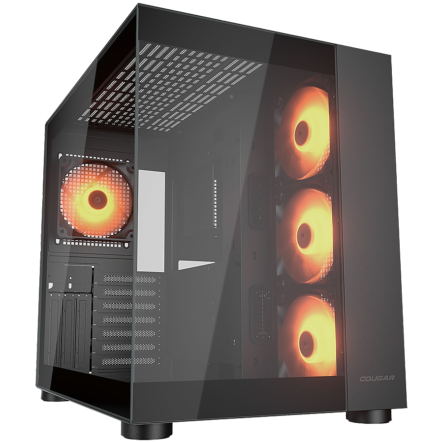 COUGAR | FV150 RGB | PC Case | Mid tower / Dual Chamber / TG Front and Left Pannels / Quick Detachable Air Filters / Up to 8 Fans (4x120mm ARGB Preinstalled) / Black