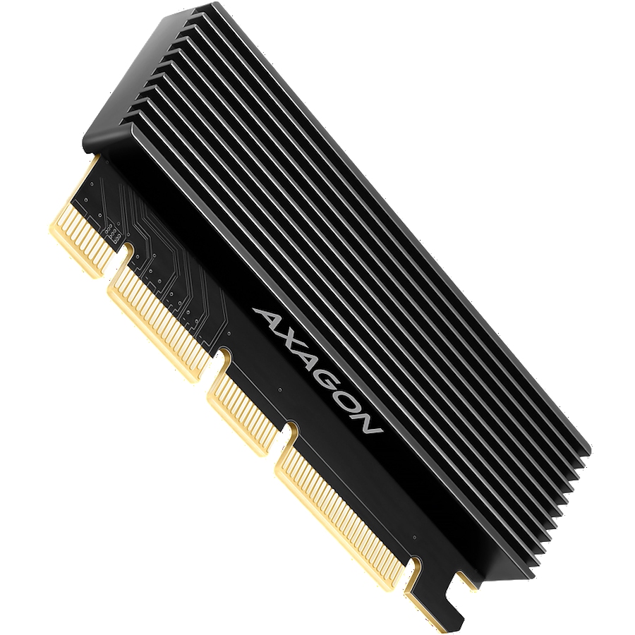 AXAGON PCEM2-XS PCI-E 3.0 16x - M.2 SSD NVMe, up to 80mm SSD, low profile, heatsink