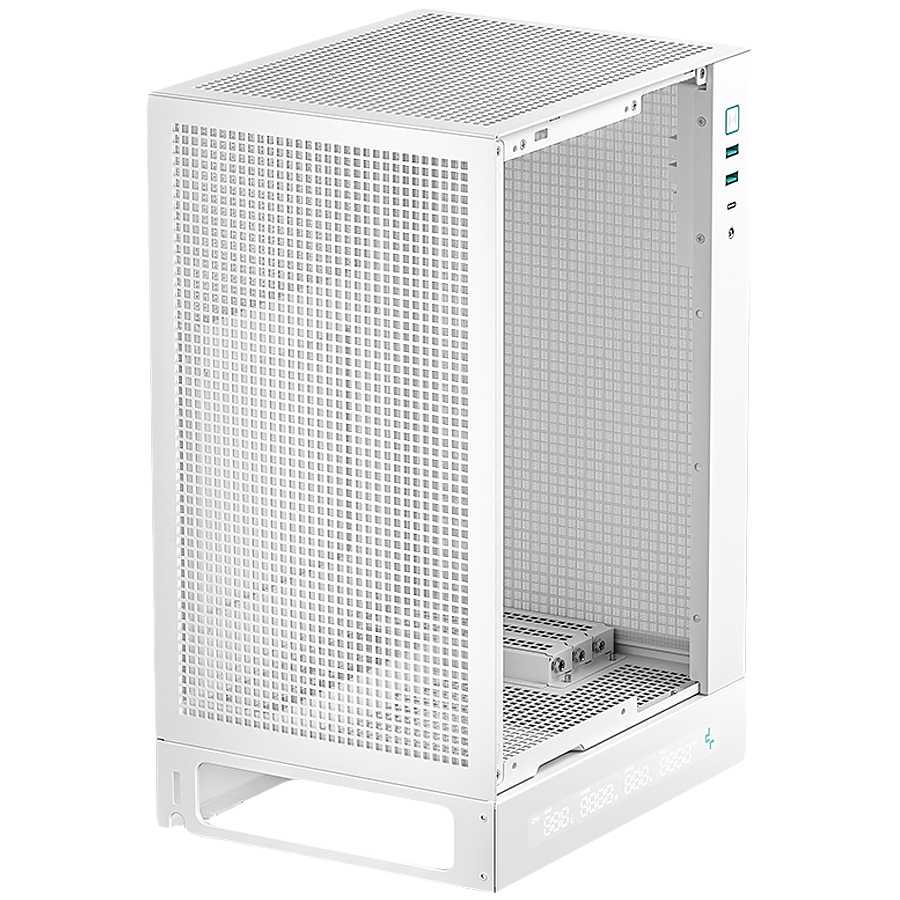 DeepCool CH170 DIGITAL WH, Mini Tower, Mini-ITX, 2xUSB3.0, 1xType-C Gen 2, 1xAudio, Mesh Panel, White, R-CH170-WHNPI0D-G-1