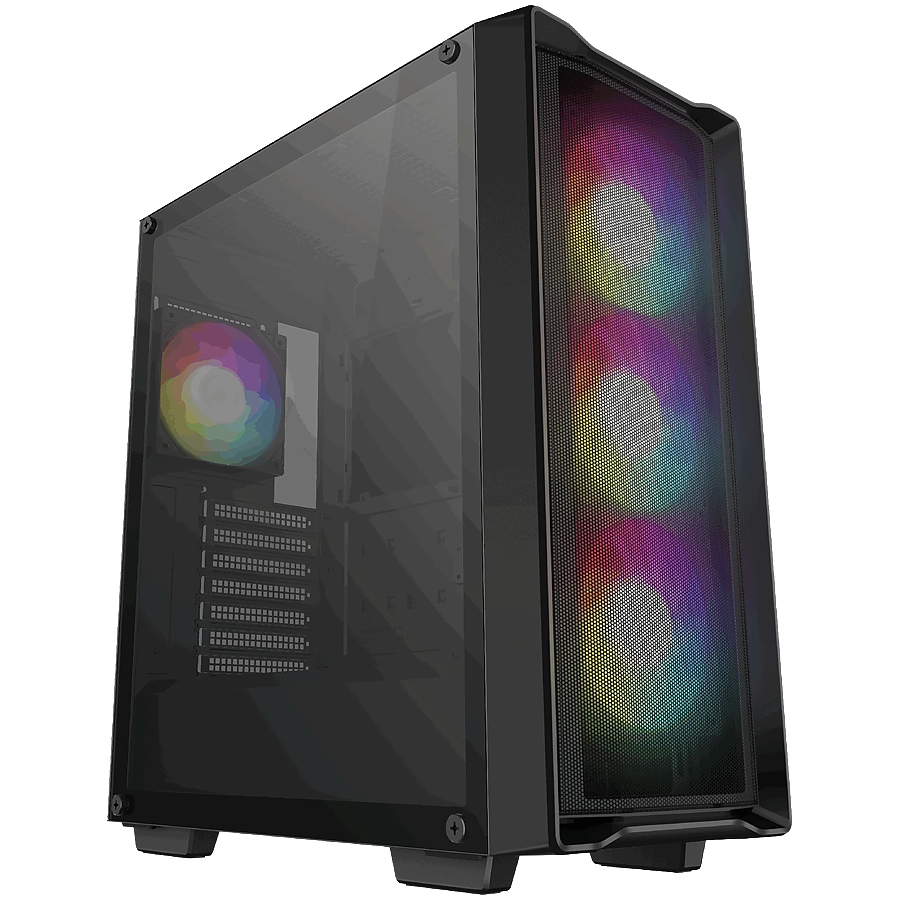 DeepCool CC560 MESH V2, Mid Tower, Mini-ITX/Micro-ATX/ATX, 2xUSB3.0, 1xAudio, 4x120mm Pre-Installed ARGB Fans, Tempered Glass, Mesh Panel, Black, R-CC560-BKAMA4-G-2
