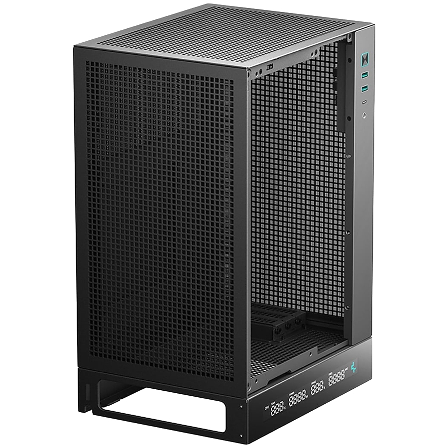 DeepCool CH170 DIGITAL, Mini Tower, Mini-ITX, 2xUSB3.0, 1xType-C Gen 2, 1xAudio, Mesh Panel, Black, R-CH170-BKNPI0D-G-1