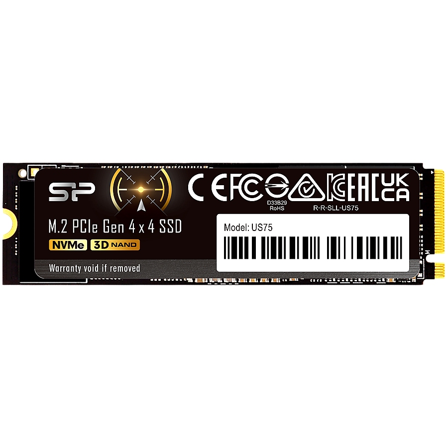 SILICON POWER US75 1TB SSD, M.2 2280, PCIe Gen 4x4, Read/Write: 7000 / 6000 MB/s