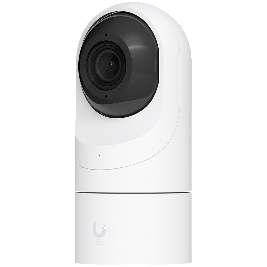 UBIQUITI G5 Flex; 2K (4MP) video resolution; Versatile table or ceiling mounting; 6 m (20 ft) IR night vision; AI event detections; Connect and power using PoE; Record audio with an integrated microphone; Weather-resistant (outdoor covered).