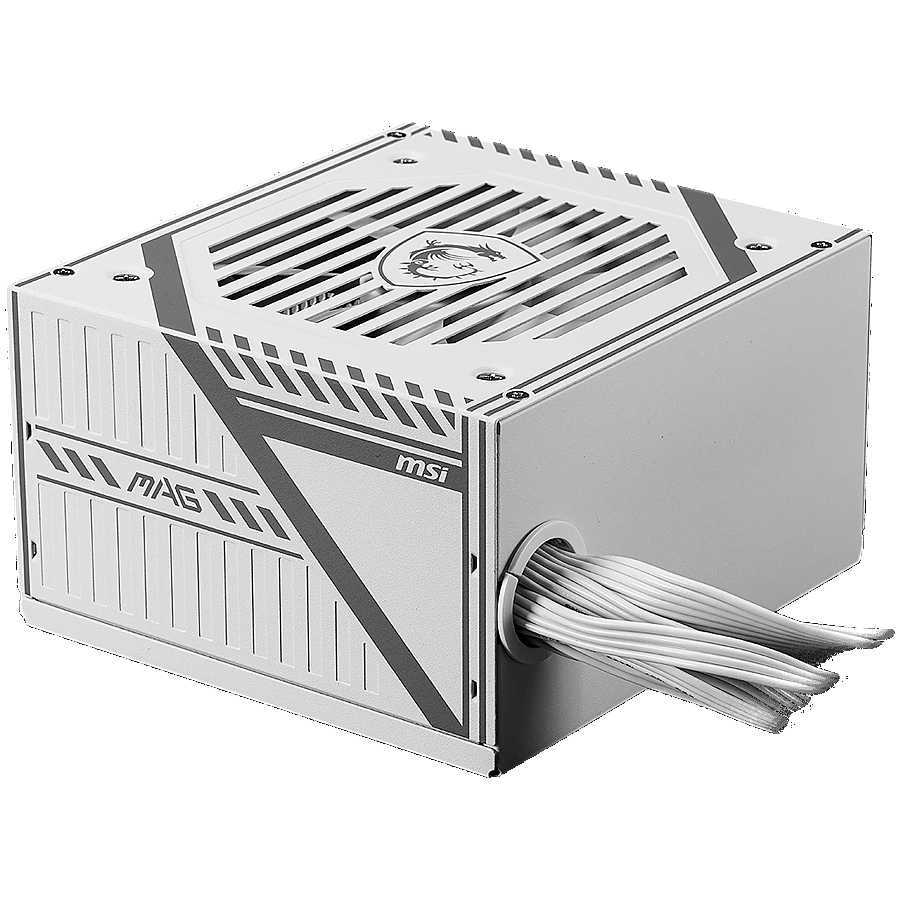 MSI MAG A650BNL WHITE Power Supply 650W, 80 PLUS Bronze, 120mm low noise Fan, Protections: OCP/OVP/OPP/OTP/SCP, Active PFC Design, Flat Cable Equipment, Dimensions: 150mmx140mmx86mm, 5Y Warranty