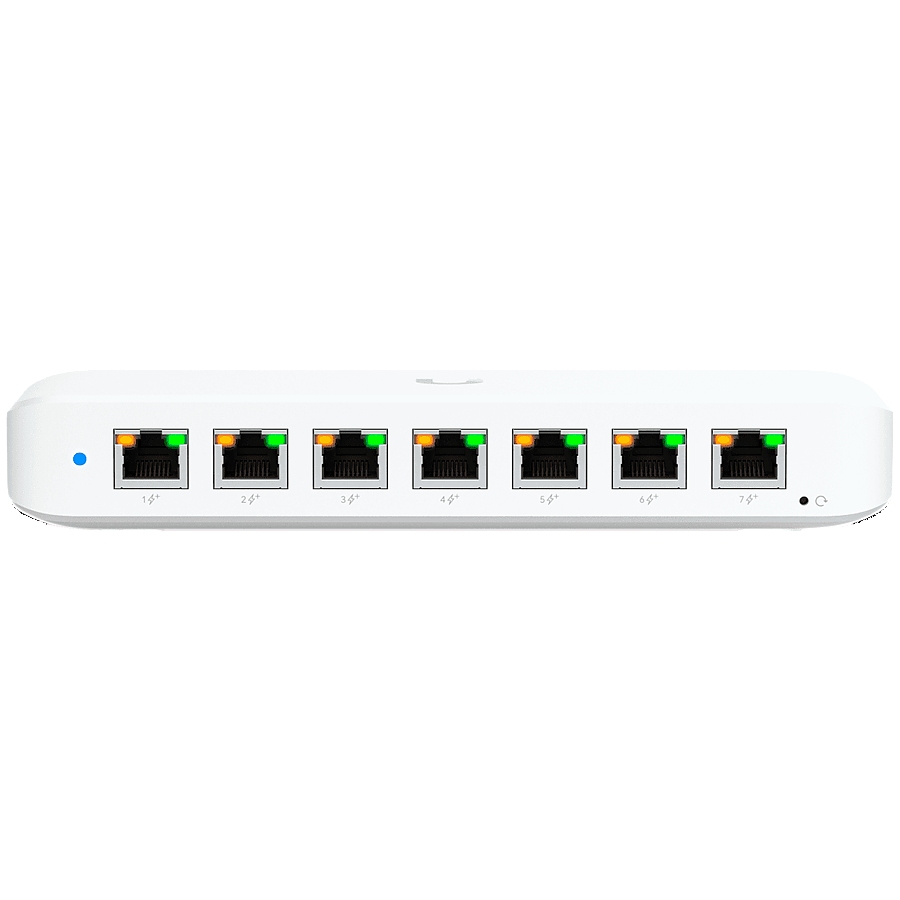 Ubiquiti USW-Ultra-60W Layer 2, 8-port GbE PoE switch: 7x GbE PoE+ output ports, GbE port with optional PoE++ input
