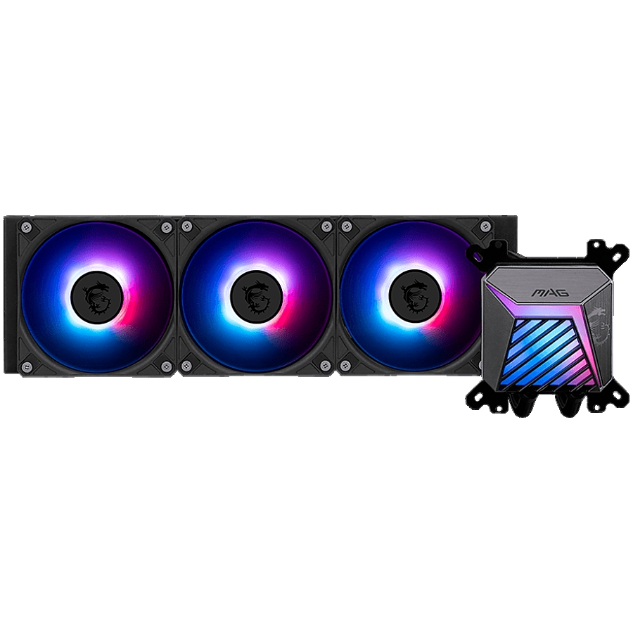 MSI MAG CORELIQUID A15 360, 3x120mm Pre-installed ARGB Daisy Chain Fans, Adjustable Offset Kit, Replacable Top Cover, Copper Base Intel LGA 1700/1851, AMD AM5/AM4, 3Y Warranty