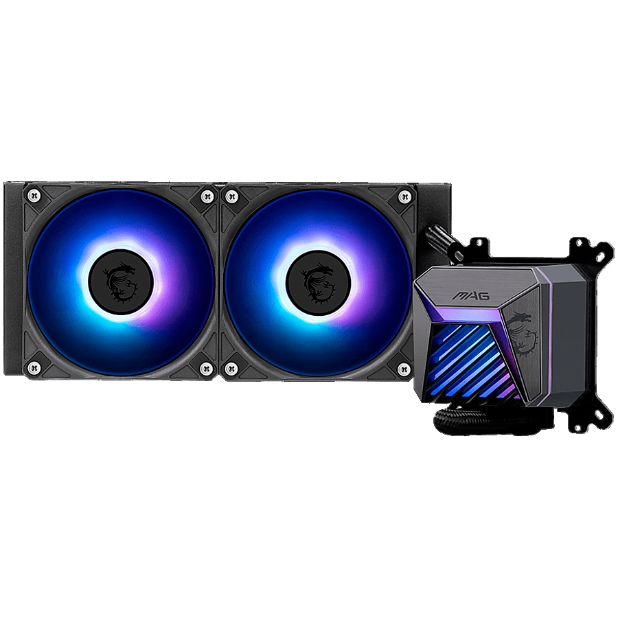 MSI MAG CORELIQUID A15 240, 2x120mm Pre-installed ARGB Daisy Chain Fans, Adjustable Offset Kit, Replacable Top Cover, Copper Base Intel LGA 1700/1851, AMD AM5/AM4, 3Y Warranty