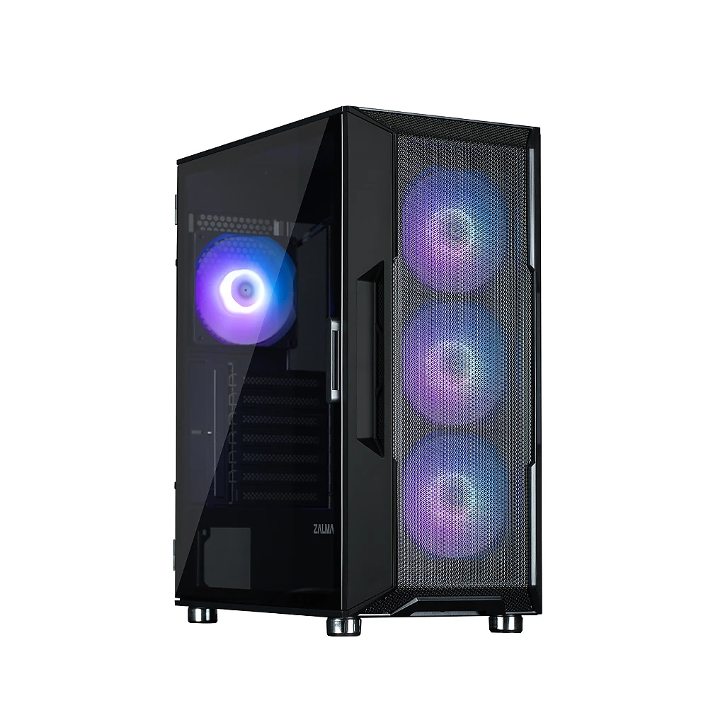 Zalman кутия Case ATX - i3 NEO ARGB Black - Mesh, aRGB, Tempered Glass