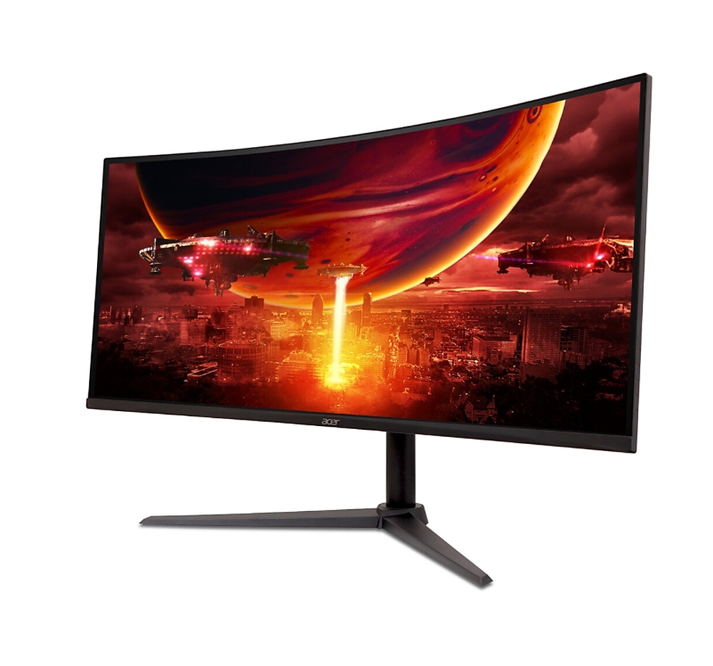 Acer Nitro XZ342CUV3bmiiphx, 34'' WQHD (3440x1440) VA, Curved 1500R, ZeroFrame, 180Hz, 1ms (VRB), HDR400, FreeSync Premium, 400nits, 2xHDMI, Speakers, DP, Audio Out, VisionCare, Energy Class F, Black, 2Y