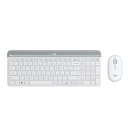 Kомплект безжични клавиатура с мишка Logitech MK470, Бяла