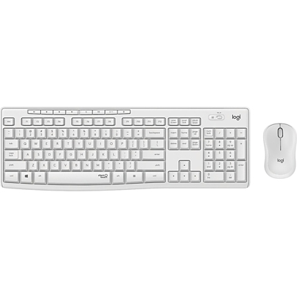 Kомплект безжични клавиатура с мишка Logitech MK295 Silent, Бял