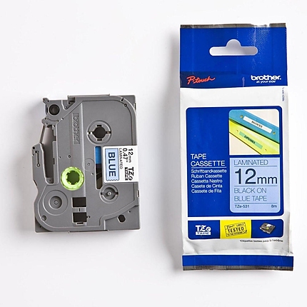 Brother TZe-531 Tape Black on Blue, Laminated, 12mm, 8m - Eco