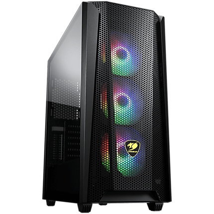 COUGAR MX660 MESH RGB-L, Mid Tower, Mini ITX / Micro ATX / ATX / CEB / E-ATX, 213 x 495 x 474(mm), Type C 3.1 x 1, USB3.0 x 2, Mic x 1 / Audio x 1, RGB Button, Built-in LED controller, 3x ARGB VK120 Fans Pre-installed