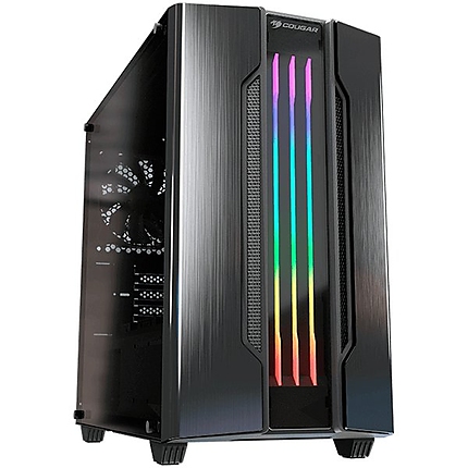 COUGAR Gemini M - Iron-gray, Mini ITX / Micro ATX Case, USB3.0x1, USB2.0 x 1, Mic x 1 / Audio x 1, RGB Control Button, 2X3.5" Drive Bay, 4 Expansion Slots, Standard ATX PS2, relux Lighting with Addressable RGB LEDs and Dynamic Lighting Effects