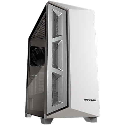COUGAR Dark Blader X5 White, Mid-Tower, Mini ITX / Micro ATX / ATX / CEB / E-ATX, 220 x 486 x 468 (mm), USB 3.0 x 1, USB 2.0 x 2, Mic x 1 / Audio x 1, Reset Button, Transparent Left Panel, 120mm x 1 (Black Rear fan x 1 pre-installed)