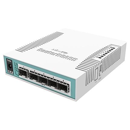 Cloud Router суич Mikrotik CRS106-1C-5S, 1xGigabit LAN, 5xSFP cages