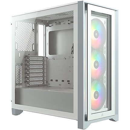CORSAIR iCUE 4000X RGB Tempered Glass Mid-Tower ATX Case — White