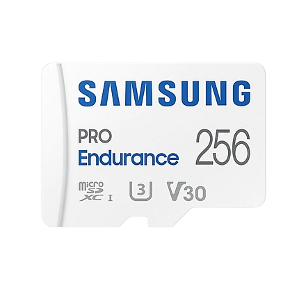 Samsung 256 GB micro SD PRO Endurance, Adapter, Class10, Waterproof, Magnet-proof, Temperature-proof, X-ray-proof, Read 100 MB/s - Write 40 MB/s