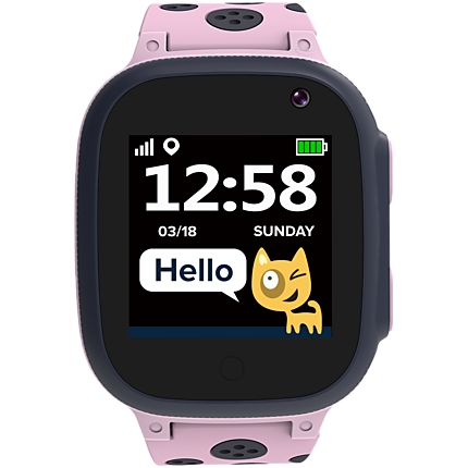 CANYON Kids smartwatch, 1.44 inch colorful screen, GPS function, Nano SIM card, 32+32MB, GSM(850/900/1800/1900MHz), 400mAh battery, compatibility with iOS and android, Pink, host: 52.9*40.3*14.8mm, strap: 230*20mm, 42g