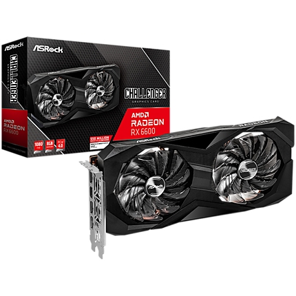 Asrock AMD Radeon RX6600 Challenger D 8GB, GDDR6 128 bit, 1xHDMI, 3xDP 1.4, power 1x8 pin, recommended PSU 500W.