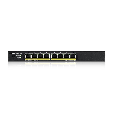 Суич 8-портов ZyXEL GS1915-8, Gigabit, управляем, standalone или Nebula управление, PoE