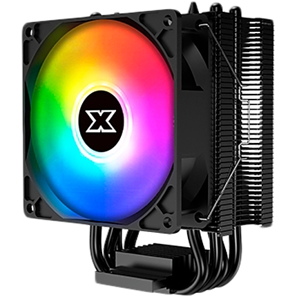 Windpower 964 RGB Arctic EN47604, White Top Fin, 92mm White RGB PWM Fan, Single Rainbow LED Mode, Reinforced Plastic Backplate
