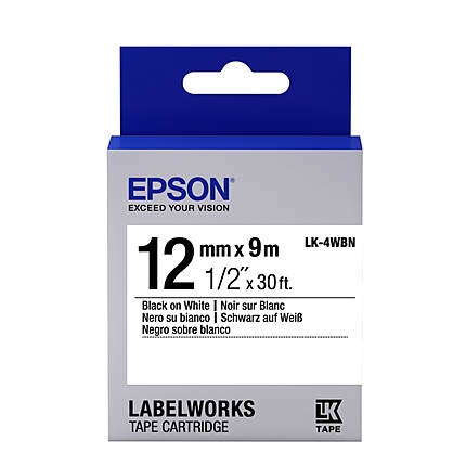Epson Label Cartridge Standard LK-4WBN Black/White 12mm (9m)