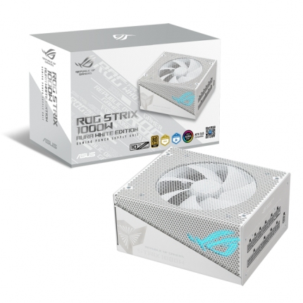 Захранващ блок ASUS ROG Strix 1000W 80+ Gold Aura White Edition, ATX 3.0, PCIe 5.0 Ready